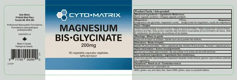 Product image for Magnesium Bisglycinate 200mg.
