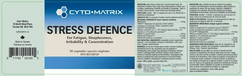 Product image for Stress Defence.