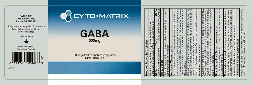 Product image for GABA 500mg.