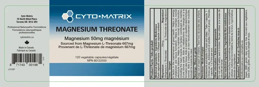 Product image for Magnesium Threonate.