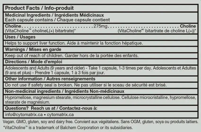 Product image for Cyto-Choline 275 mg.