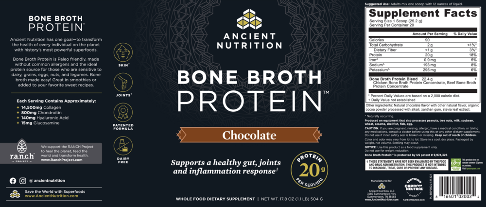 Product image for Bone Broth Protein Chocolate.