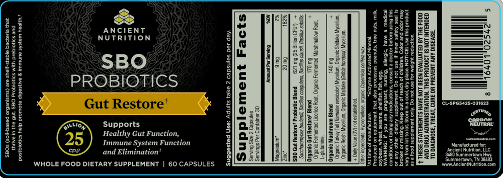 Product image for SBO Probiotic Gut Restore.