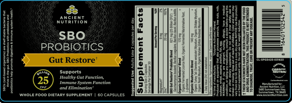 Product image for SBO Probiotic Gut Restore.