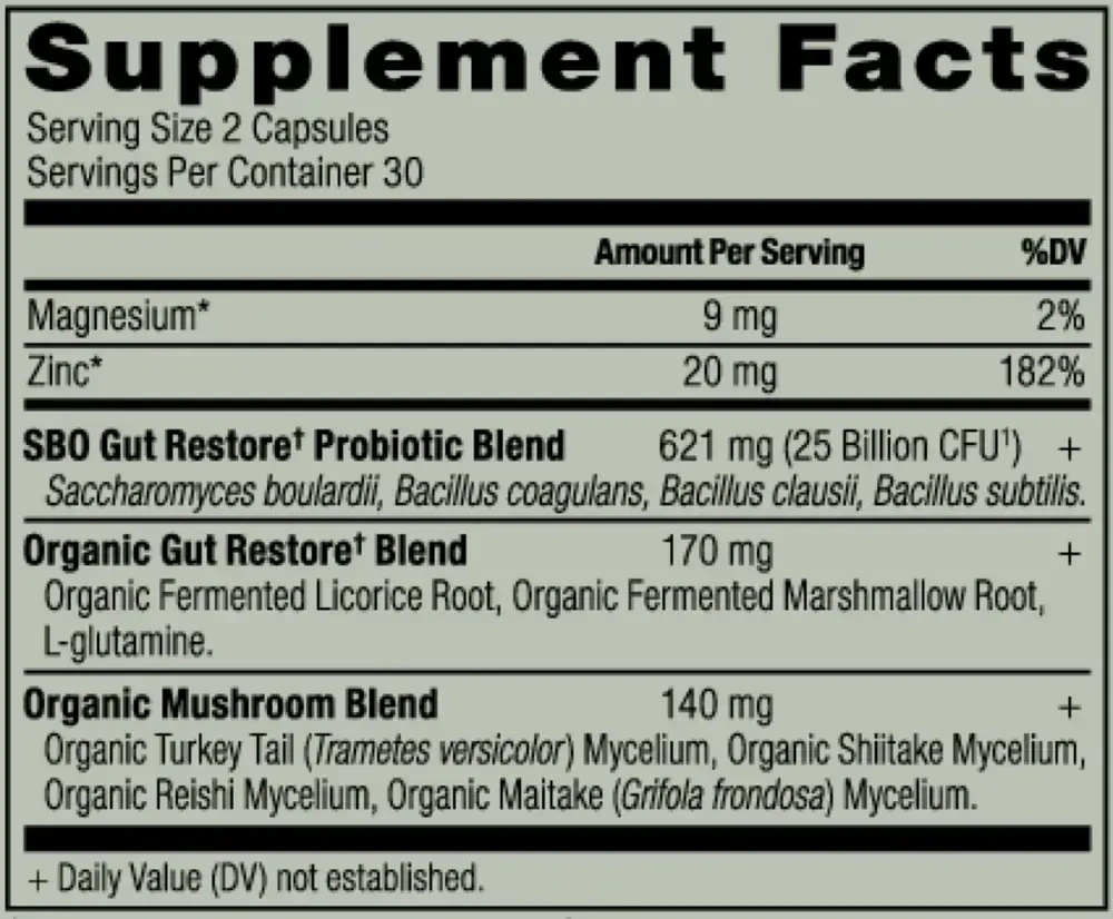 Product image for SBO Probiotic Gut Restore.