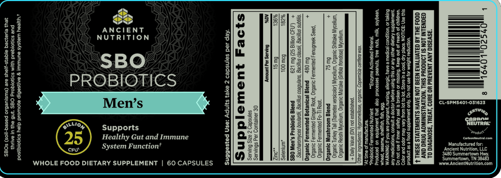 Product image for SBO Probiotics Men's.