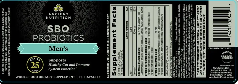 Product image for SBO Probiotics Men's.