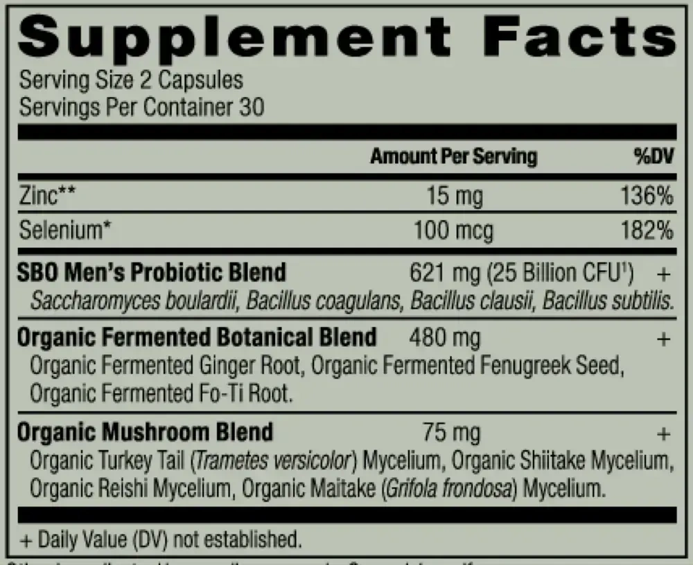 Product image for SBO Probiotics Men's.