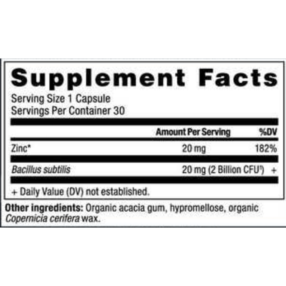 Product image for Zinc + Probiotics.