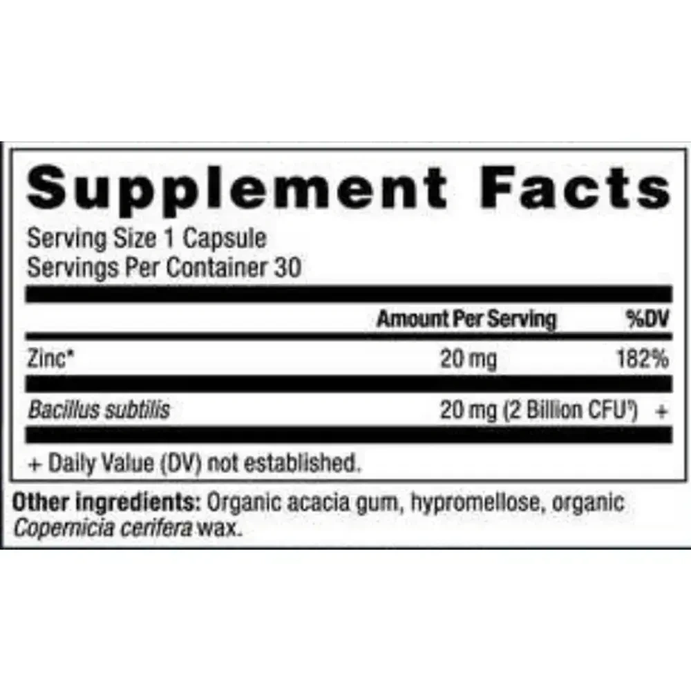 Product image for Zinc + Probiotics.