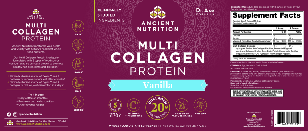Product image for Multi Collagen Protein Vanilla.