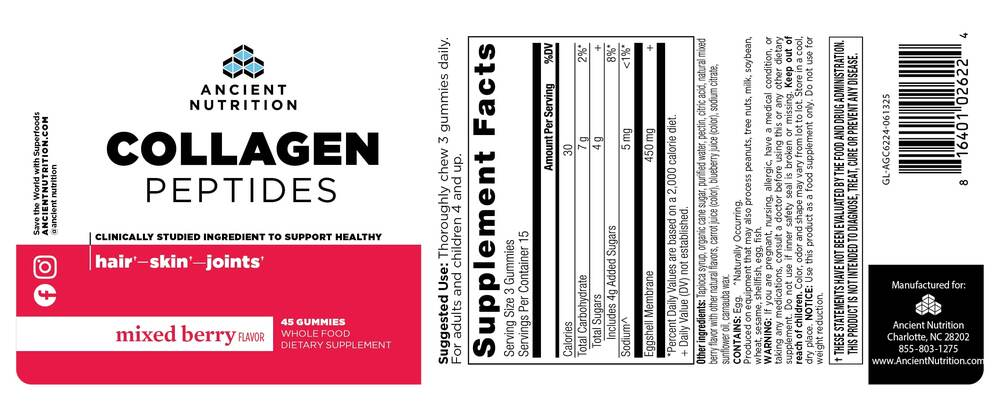 Product image for Collagen Peptides Gummies, Mixed Berry.