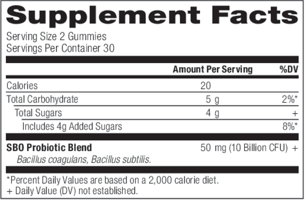 Product image for SBO Probiotic Gummies, Berry.