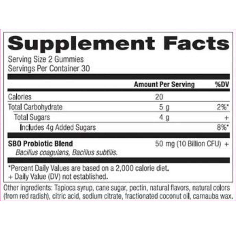 Product image for SBO Probiotic Gummies, Berry.