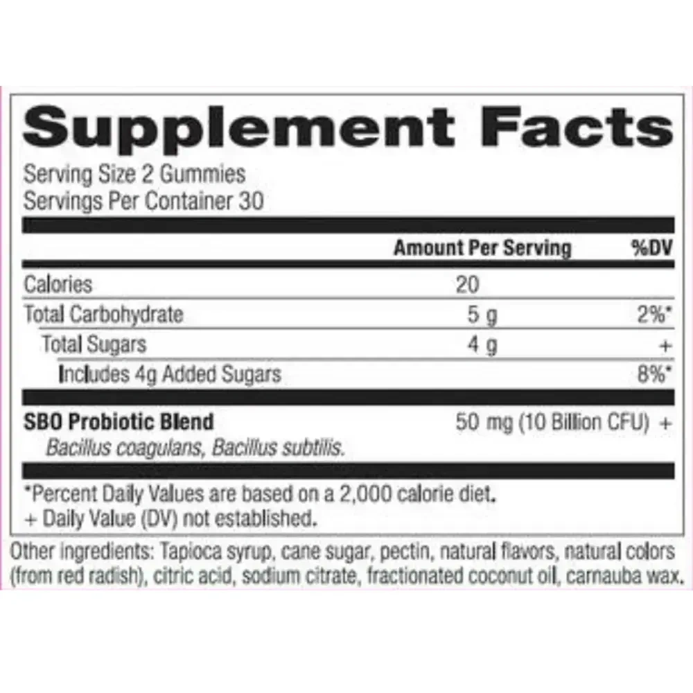 Product image for SBO Probiotic Gummies, Berry.