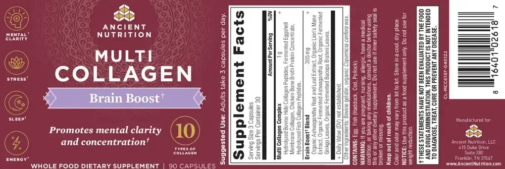 Product image for Multi Collagen - Brain Boost Capsules.