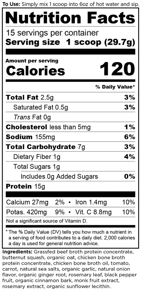 Product image for Bone Broth Protein Butternut Squash.