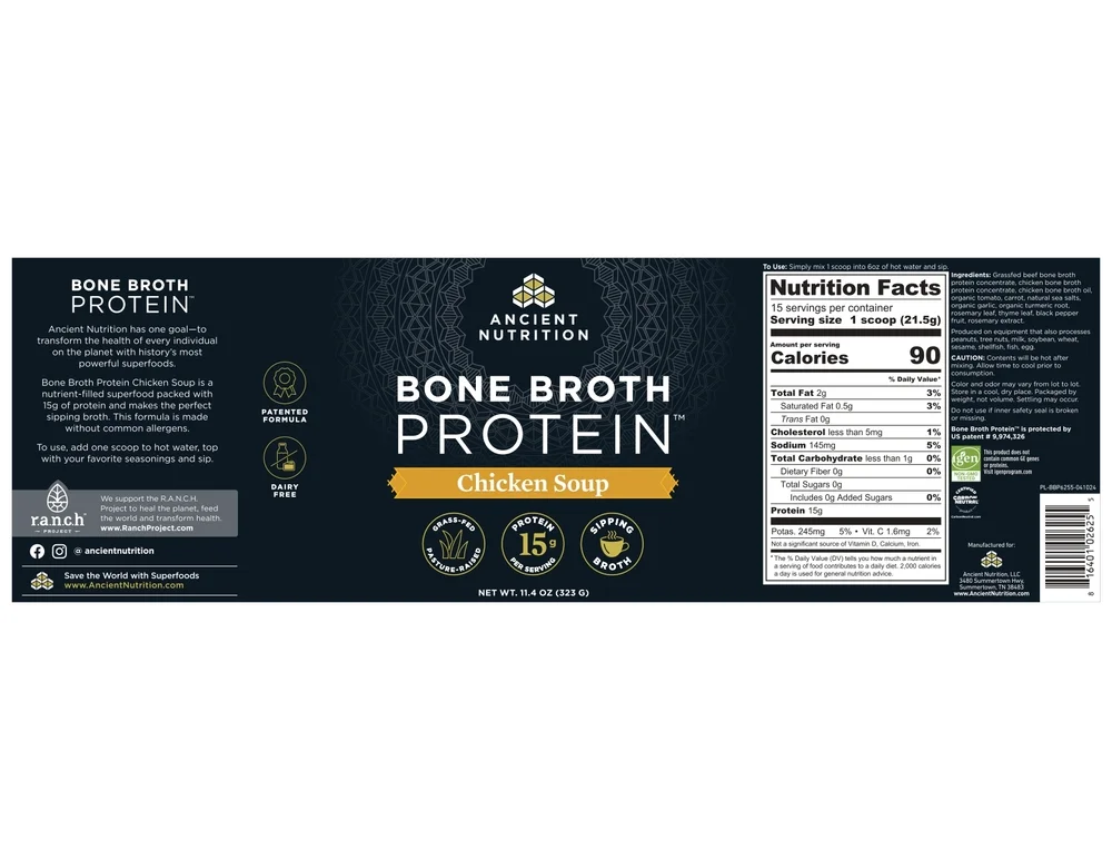 Product image for Bone Broth Protein Chicken Soup.