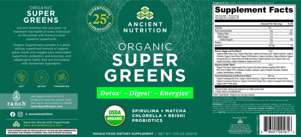 Product image for Organic SuperGreens Powder.