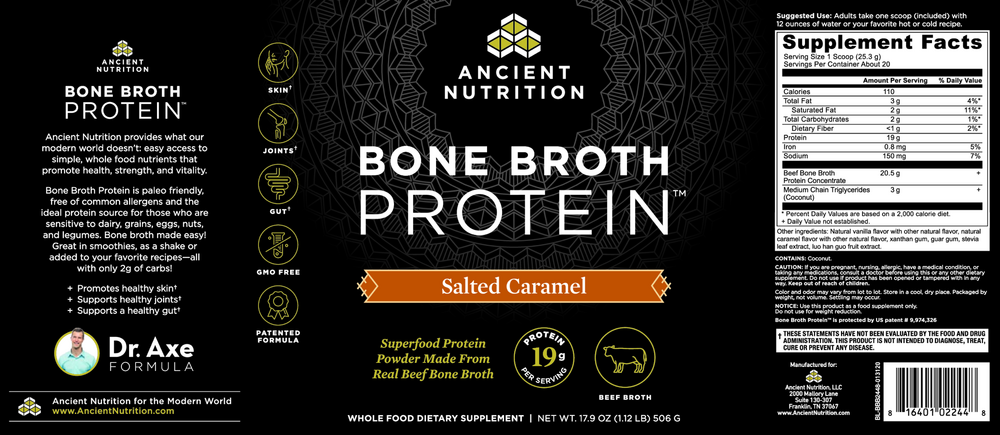 Product image for Bone Broth Protein Beef Salted Caramel.