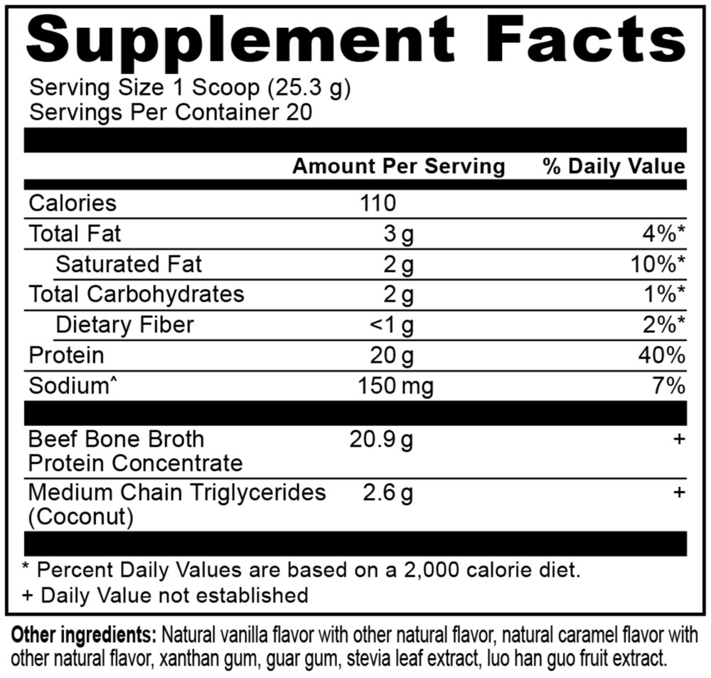 Product image for Bone Broth Protein Salted Caramel.