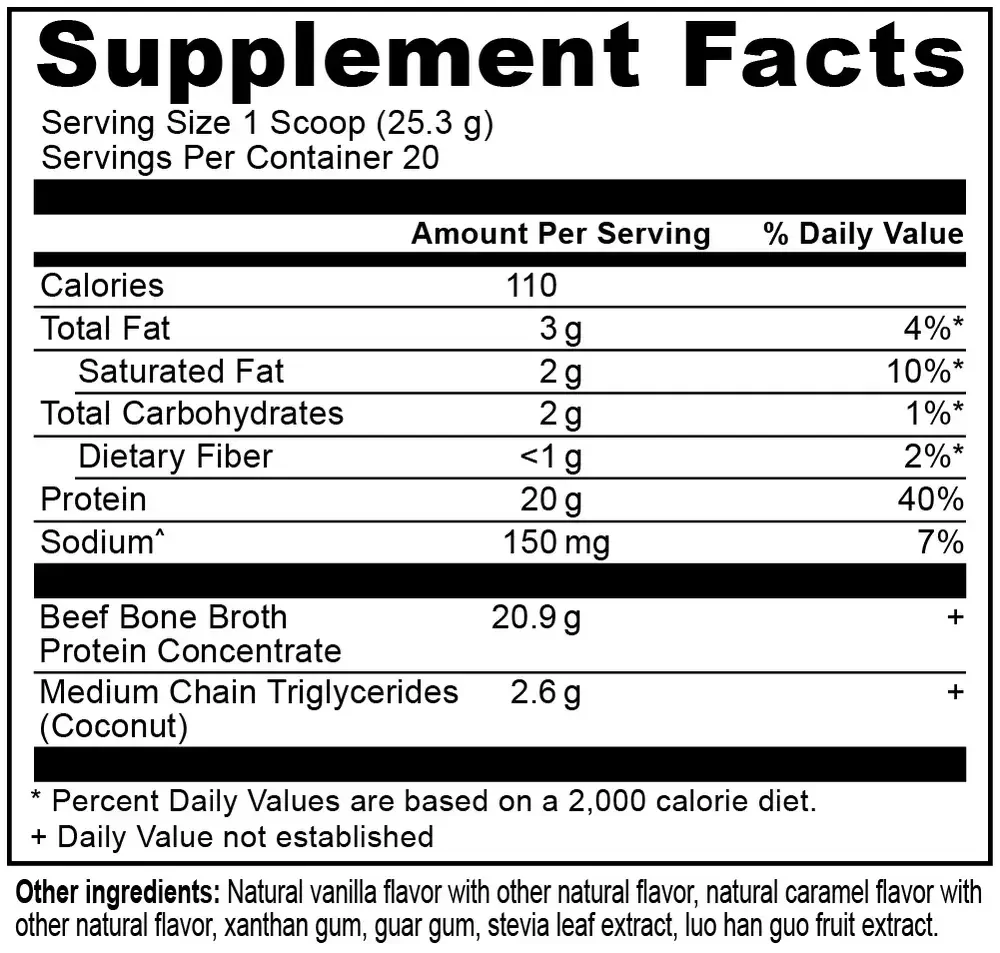 Product image for Bone Broth Protein Salted Caramel.