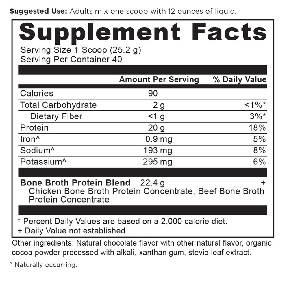 Product image for Bone Broth Protein Chocolate 40srv.