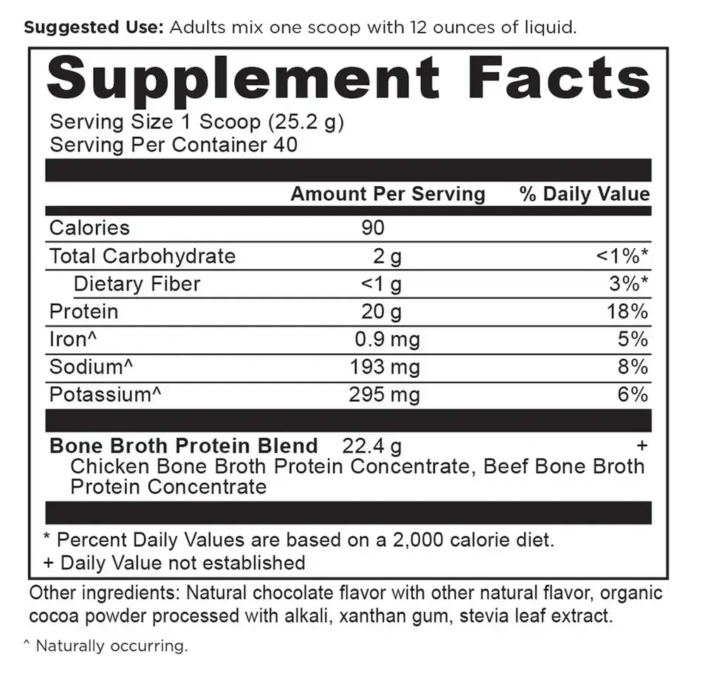 Product image for Bone Broth Protein Chocolate 40srv.