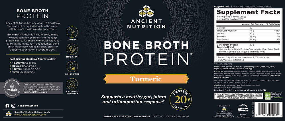 Product image for Bone Broth Protein Turmeric.