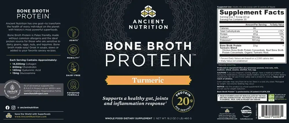 Product image for Bone Broth Protein Turmeric.