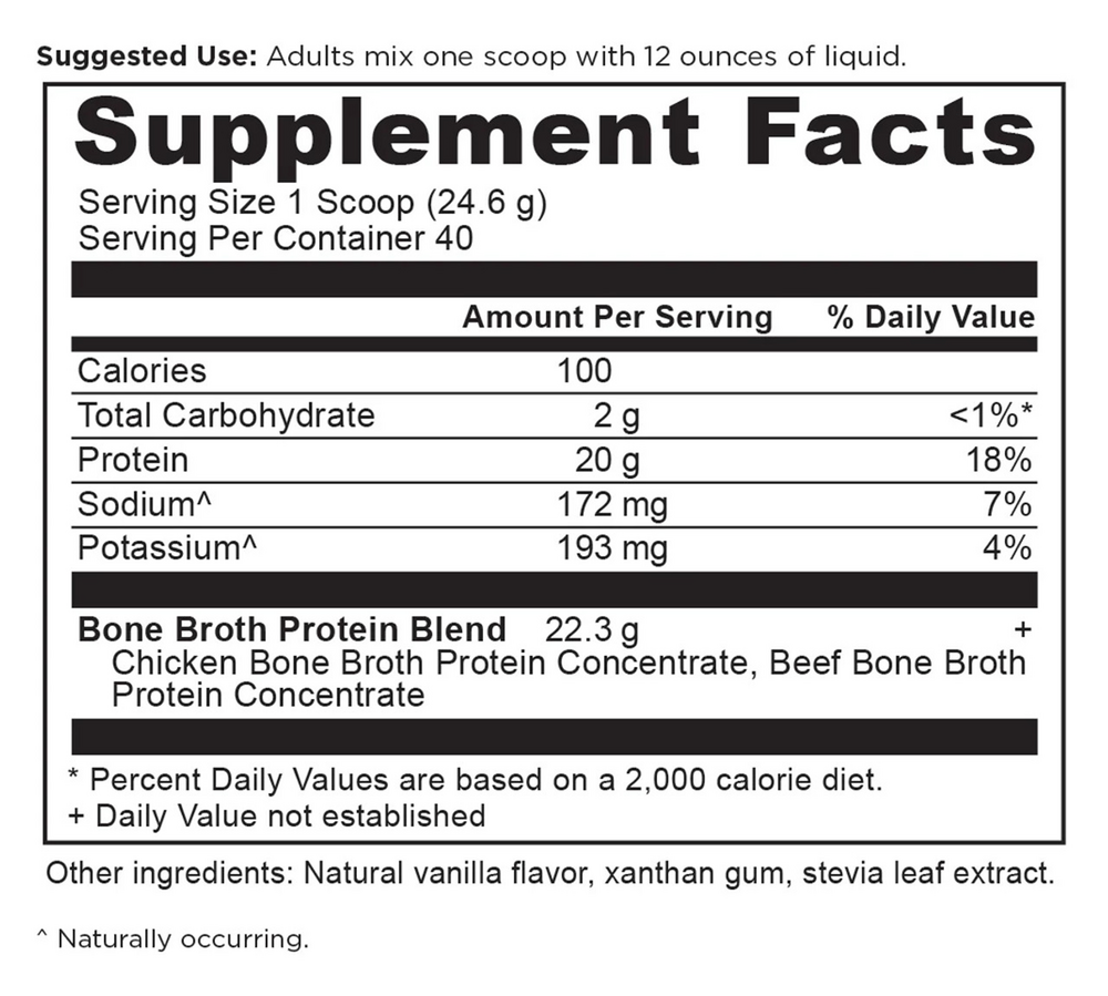 Product image for Bone Broth Protein Vanilla 40srv.