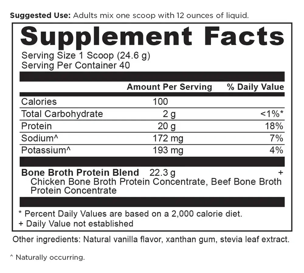 Product image for Bone Broth Protein Vanilla 40srv.