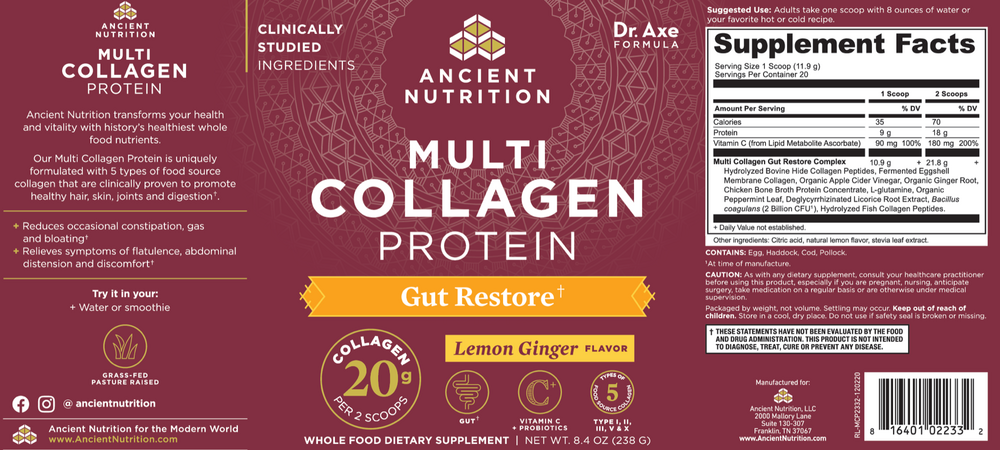 Product image for Multi Coll Protein Gut Restore.