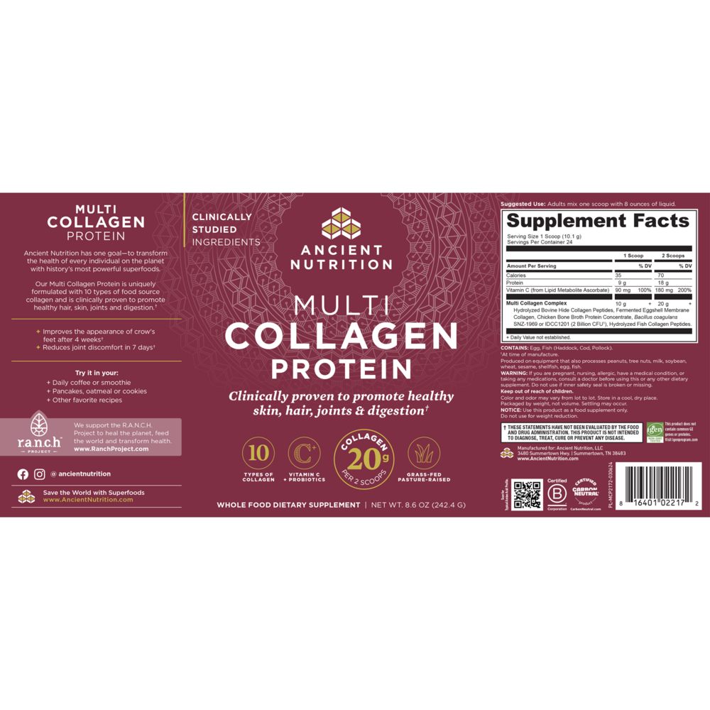 Product image for Multi Collagen Protein Powder.