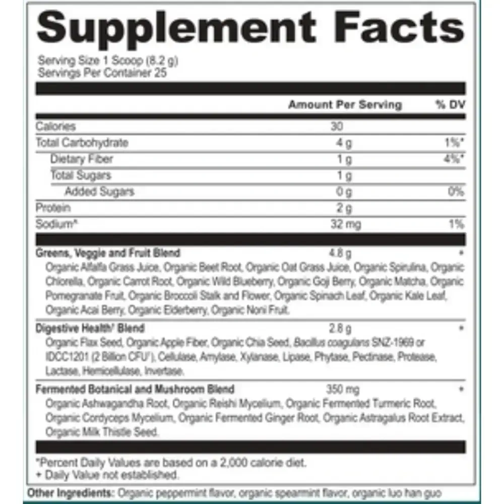 Product image for Organic SuperGreens Powder - Mint.