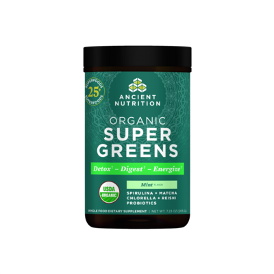 Organic SuperGreens Powder - Mint 205 Grams
