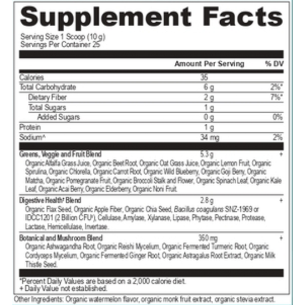 Product image for Organic SuperGreens Powder - Watermelon.