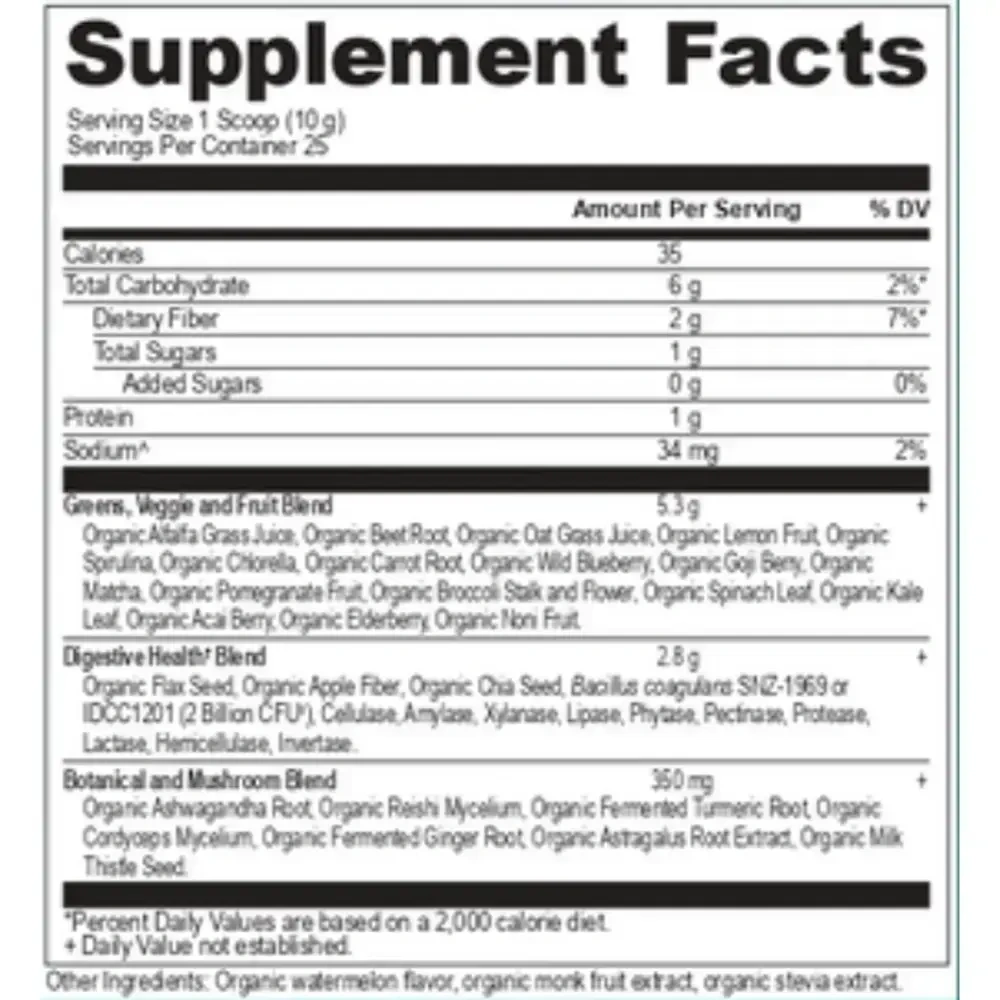 Product image for Organic SuperGreens Powder - Watermelon.