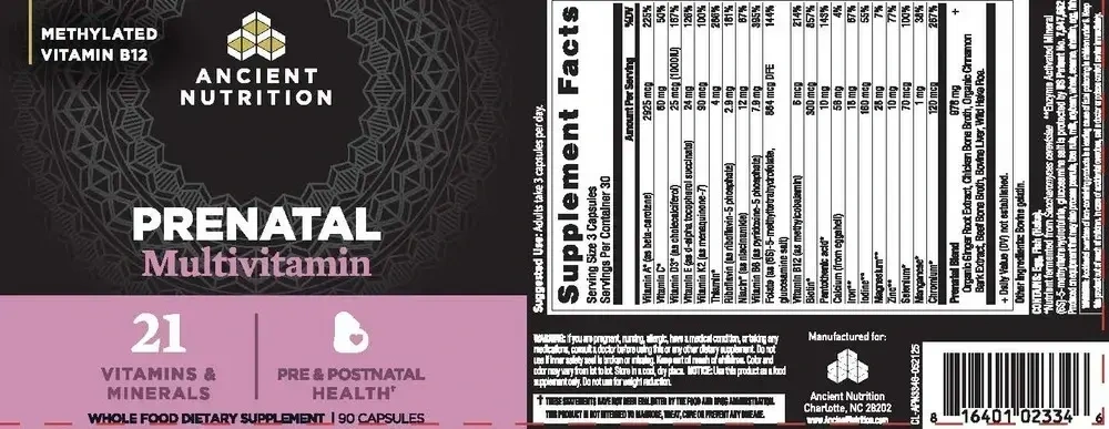 Product image for Prenatal Multivitamin.