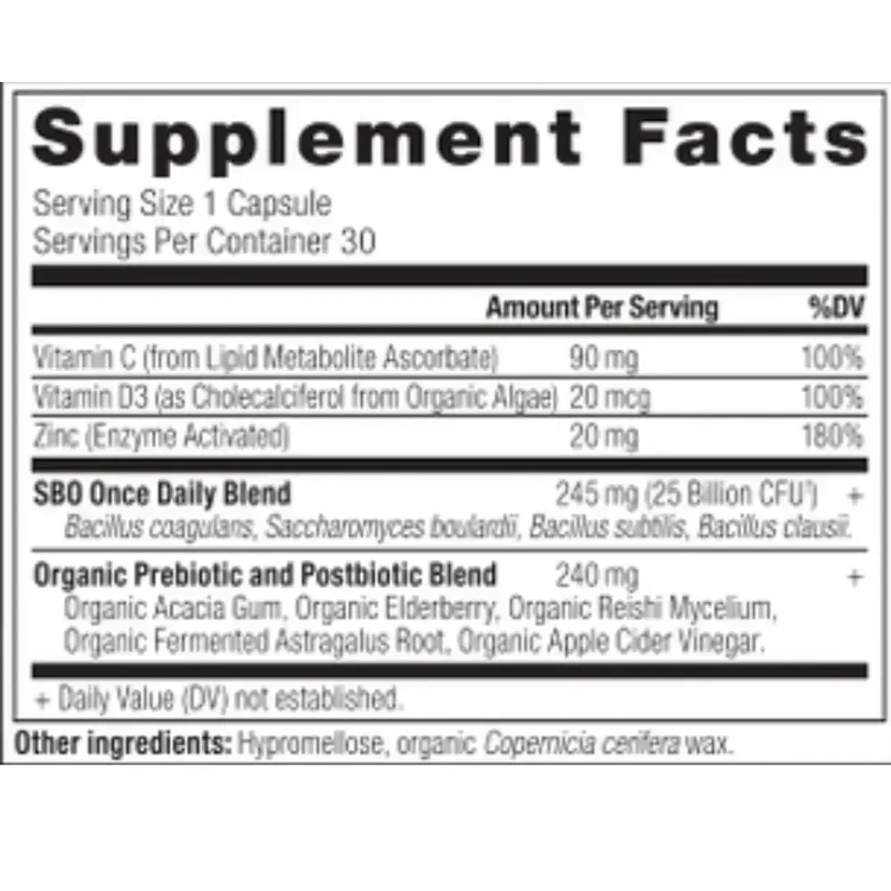 Product image for SBO Probiotics Immune Once Daily.