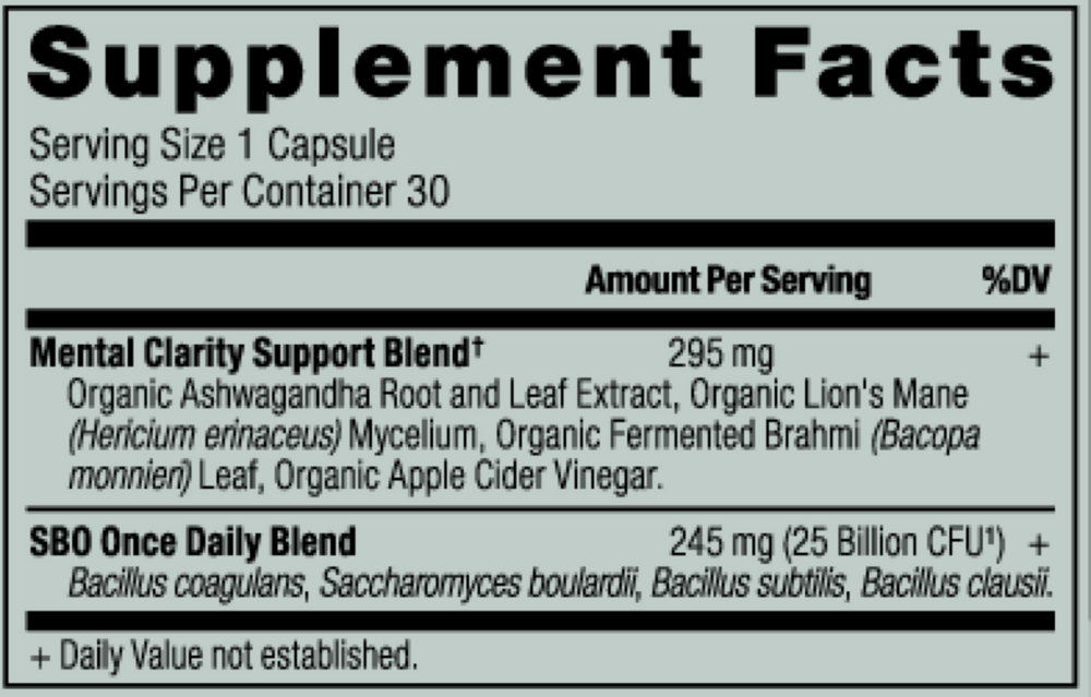 Product image for SBO Probiotics Mental Clarity.