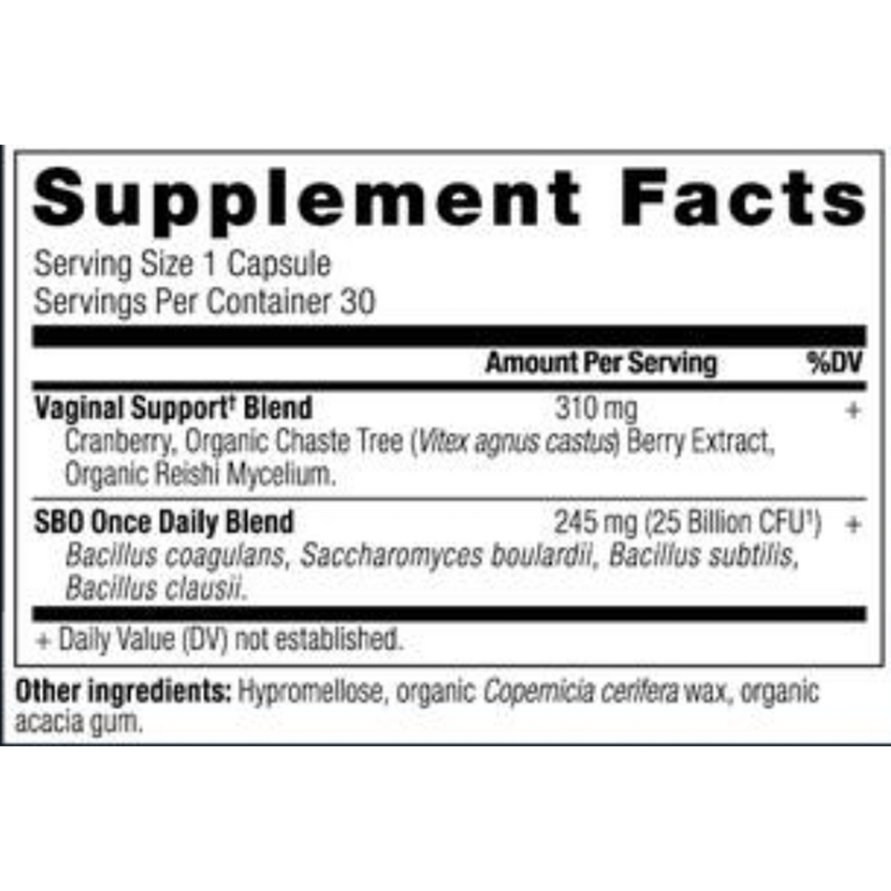 Product image for SBO Probiotics Vaginal Once Daily.