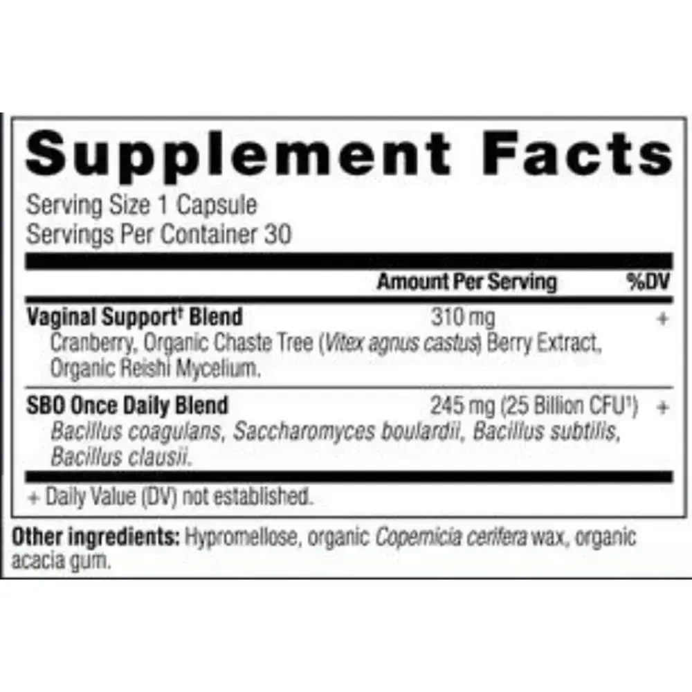 Product image for SBO Probiotics Vaginal Once Daily.