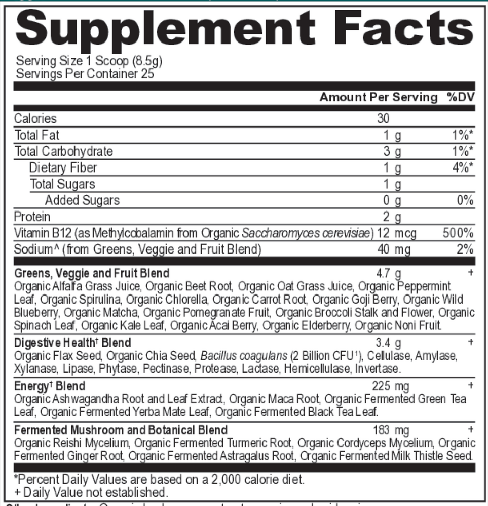 Product image for Organic SuperGreens Energizer - Powder.