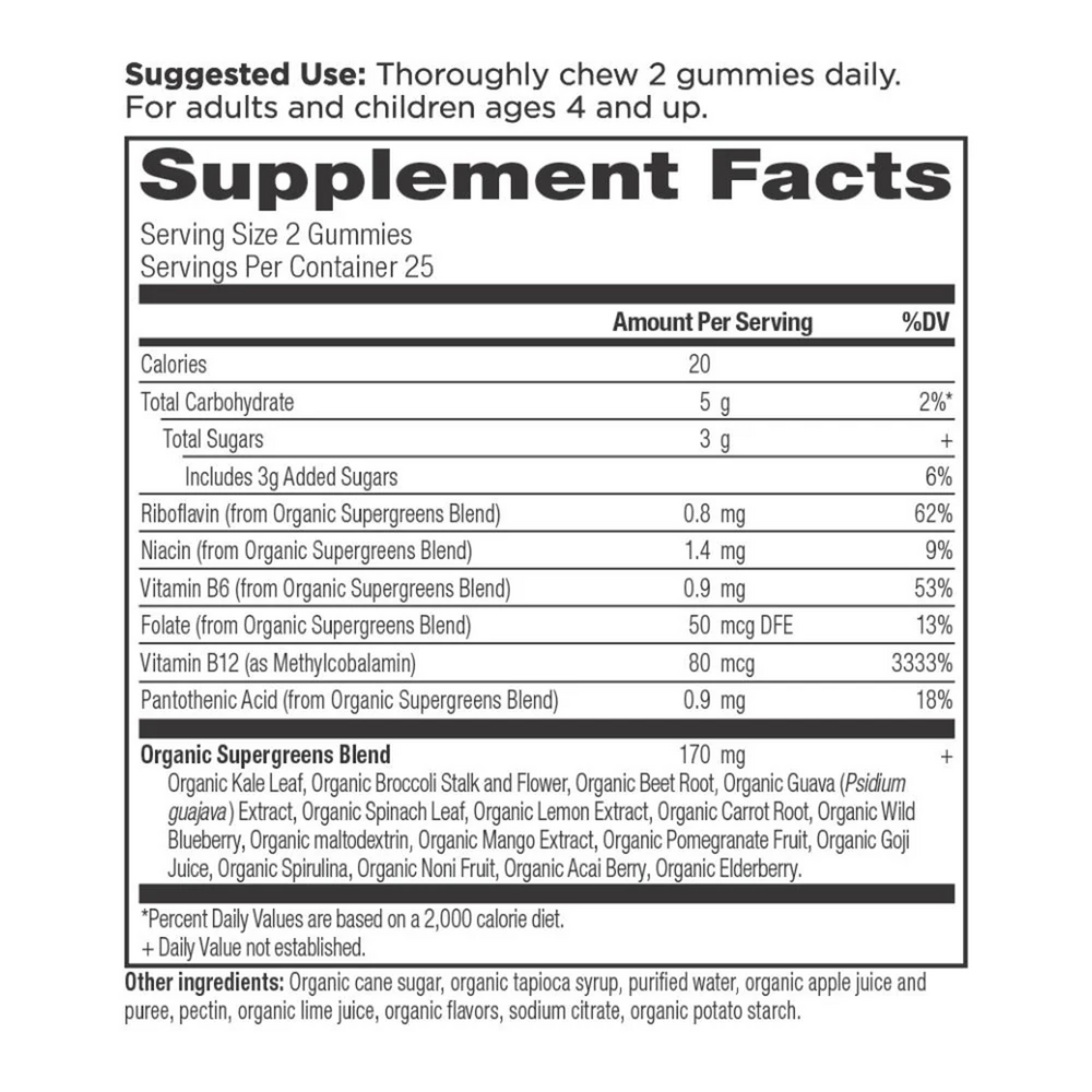 Product image for Organic SuperGreens, Strawberry Watermelon.