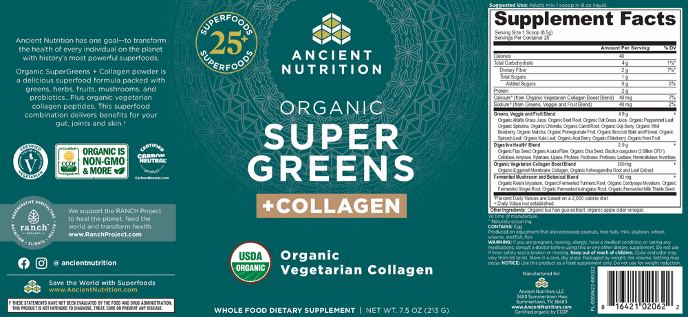 Product image for Organic SuperGreens + Collagen.