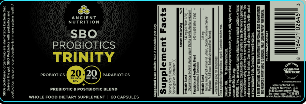 Product image for SBO Probiotic - Trinity.