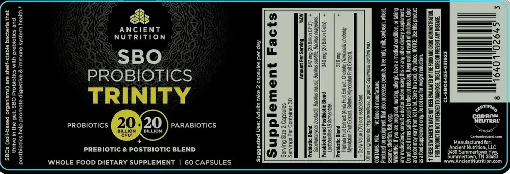 Product image for SBO Probiotic - Trinity.