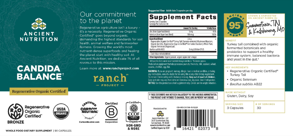 Product image for Regenerative Organic Certified Candida Balance.