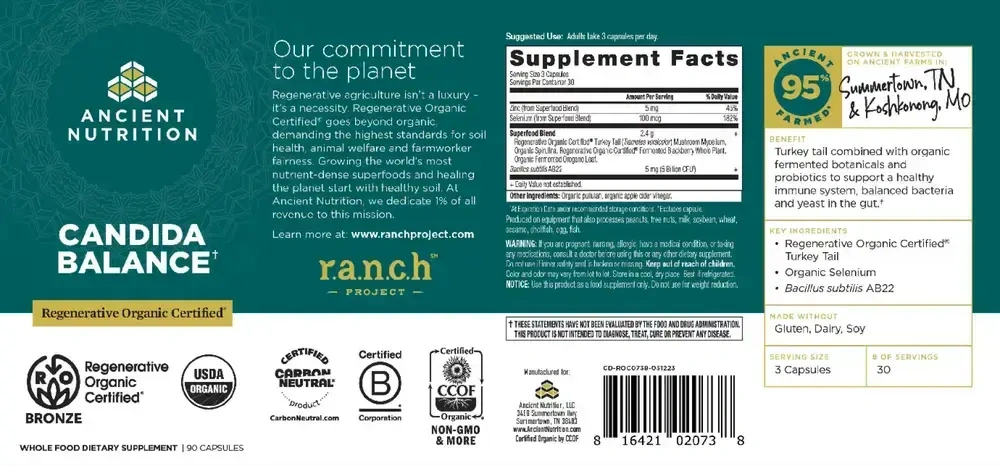 Product image for Regenerative Organic Certified Candida Balance.